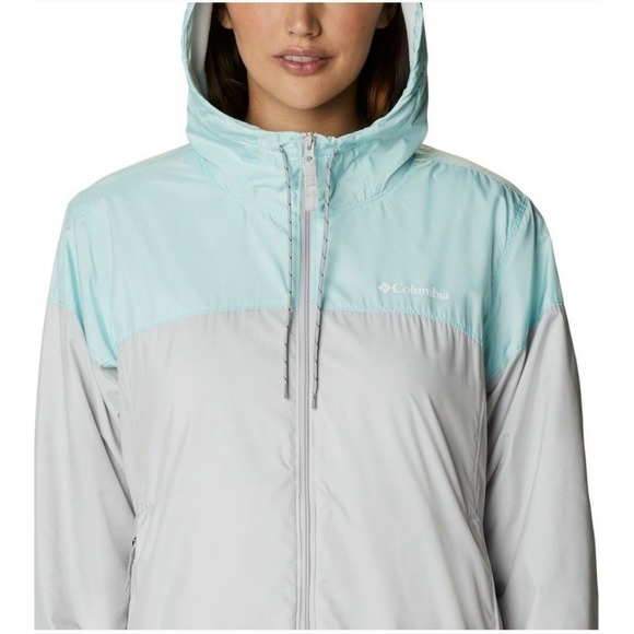 Columbia Mint Green Gray Fleece Lined Flash Forward Windbreaker Jacket NWT $90 - Picture 5 of 16